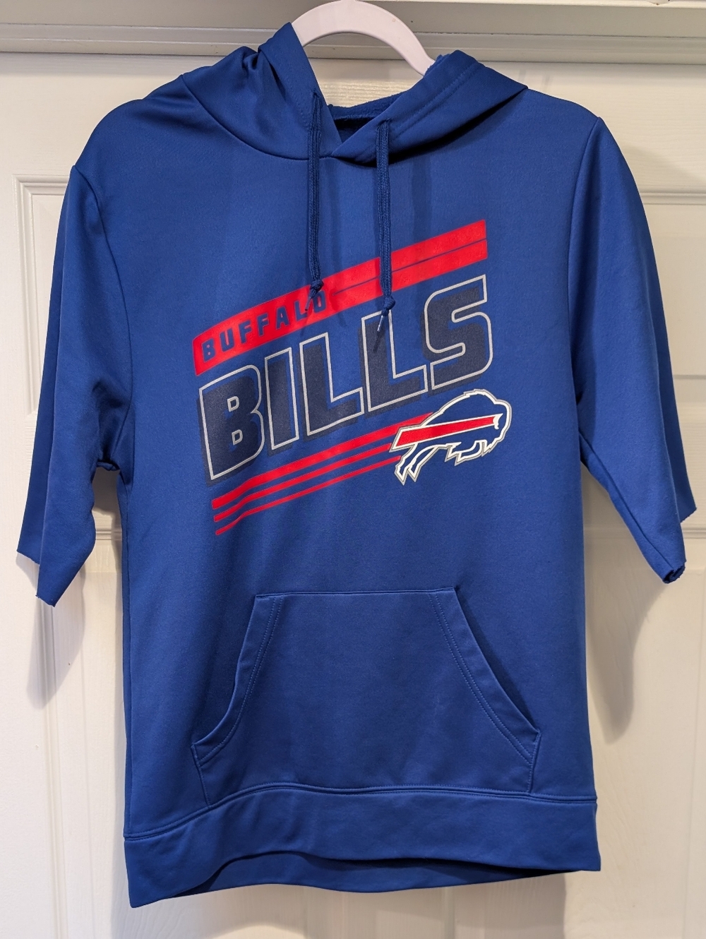 Buffalo Bills Majestic ThermaBase Youth Medium Lightweight Hoodie Cutoff Sleeves